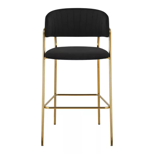 Design bárszék, fekete Velvet szövet/gold króm arany, DASMIN TYP 2