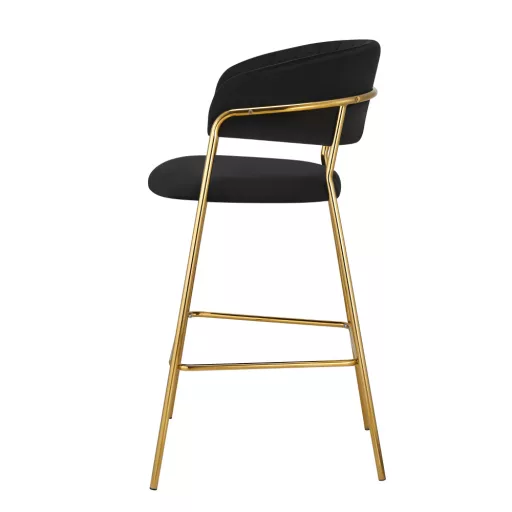 Design bárszék, fekete Velvet szövet/gold króm arany, DASMIN TYP 2
