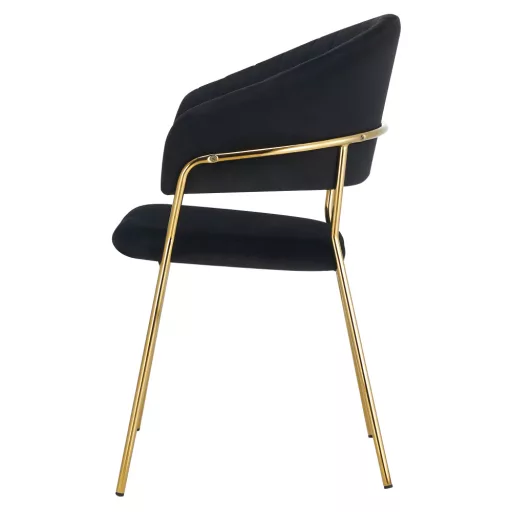 Design étkezőszék, fekete Velvet szövet/gold króm arany, DASMIN TYP 1
