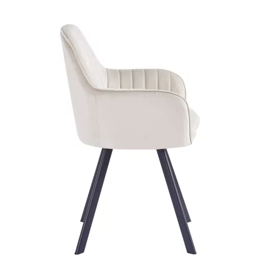 Design fotel, bézses szürke Velvet szövet, AURIL