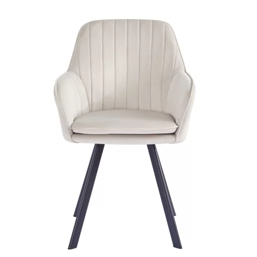 Design fotel, bézses szürke Velvet szövet, AURIL
