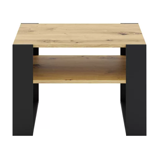 Dohányzóasztal, artisan tölgy/fekete, CARA 2