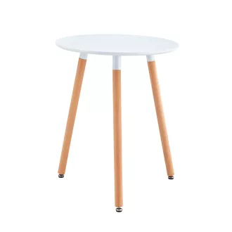   Étkezőasztal, fehér/bükk, átmérő 60 cm, ELCAN NEW TYP 1