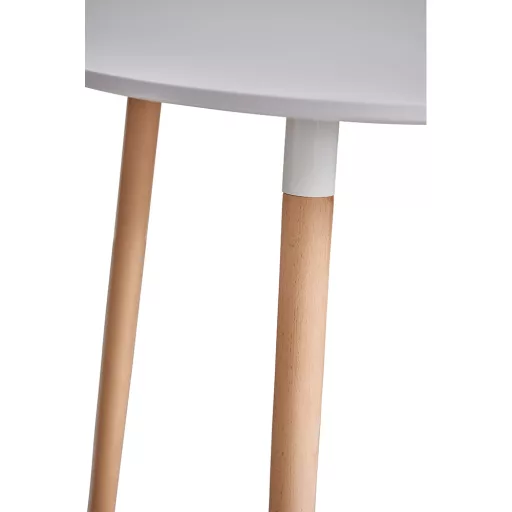 Étkezőasztal, fehér/bükk, átmérő 80 cm, ELCAN NEW TYP 2