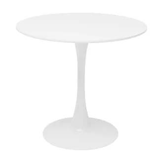   Étkezőasztal, kerek, fehér, matt, átmérő 80 cm, REVENTON NEW