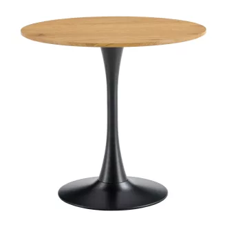   Étkezőasztal, kerek, tölgy/fekete, átmérő 110 cm, REVENTON NEW