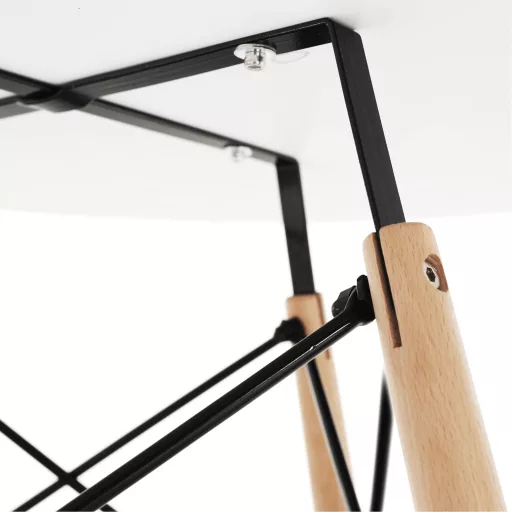 Étkezőasztal,  fehér/bükk, átmérő 90 cm, GAMIN 2 NEW 90