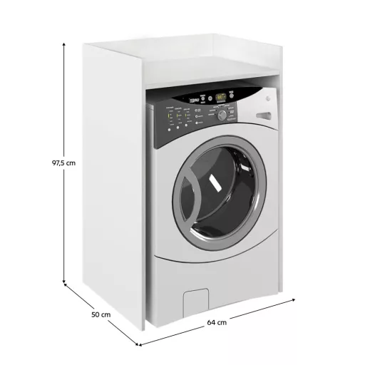 Szekrény mosógéphez, fehér, VOJTO