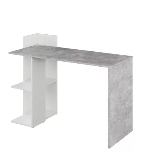 Számítógépasztal, beton/fehér, ANDREO NEW