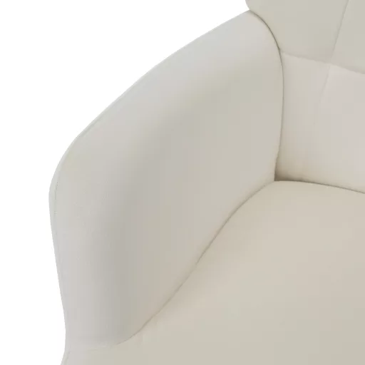 Fotel lábtartóval, fehér Velvet szövet/fekete, HABEN