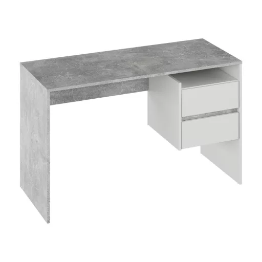 Számítógépasztal, beton/fehér, TULIO NEW