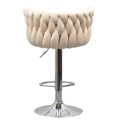 Design bárszék, bézs Velvet szövet/króm, BRIN