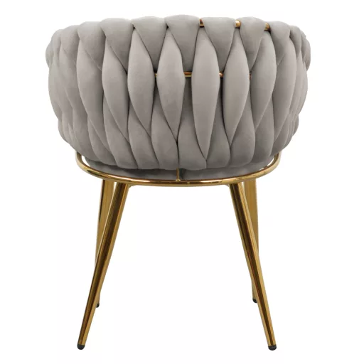 Étkezőszék, szürkésbarna Taupe Velvet szövet/gold króm arany, DEILA