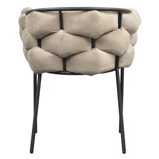 Étkezőszék, szürkésbarna Taupe Velvet szövet/fekete, DOROTA