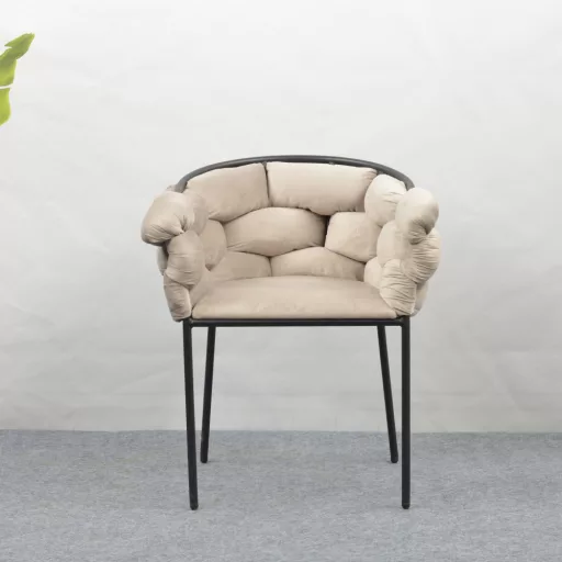Étkezőszék, szürkésbarna Taupe Velvet szövet/fekete, DOROTA