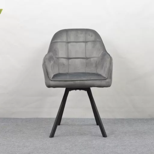 Forgó étkezőszék, sötétszürke Velvet szövet, SAMANTA