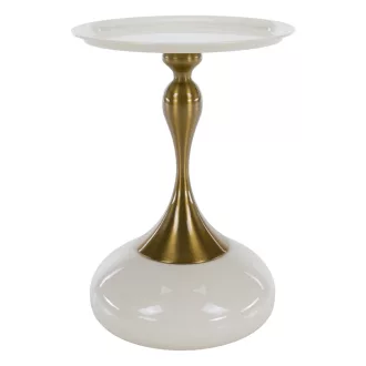 Kisasztal, fehér Ivory/arany, FEJ