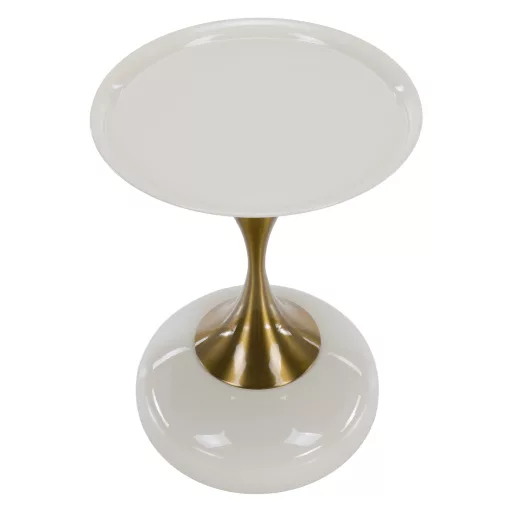 Kisasztal, fehér Ivory/arany, FEJ