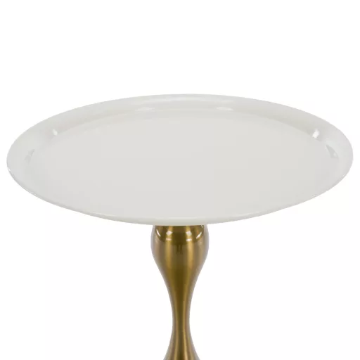 Kisasztal, fehér Ivory/arany, FEJ