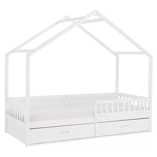 Montessori ágy, 90x200, fehér, tömör, BIANKA