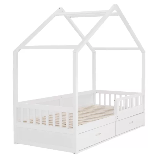 Montessori ágy, 90x200, fehér, tömör, BIANKA