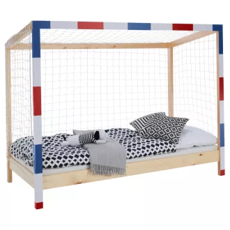   Montessori ágy, természetes/fehér/kék/piros, 90x200, FUTAL