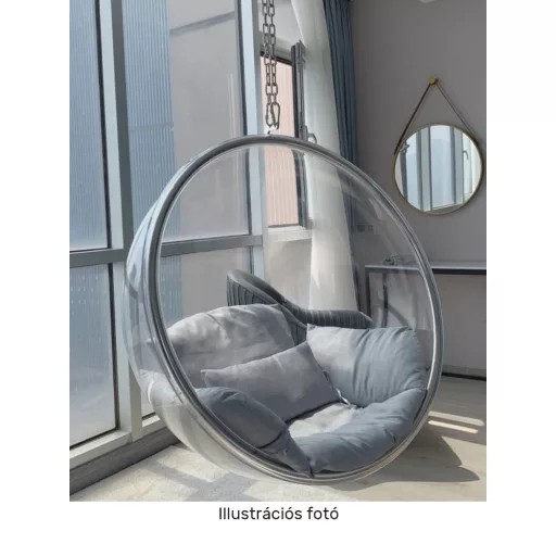 Függő fotel, átlátszó/arany/fehér, BUBBLE NEW TYP 1