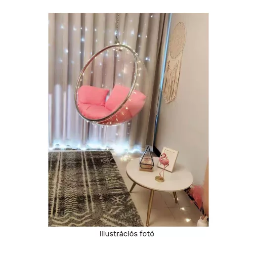 Függő fotel, átlátszó/arany/fehér, BUBBLE NEW TYP 1