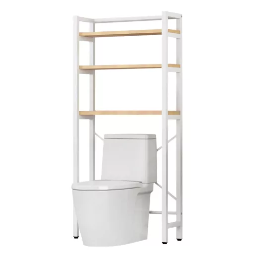 Polcállvány WC fölé, tölgy natural/fehér, BALRAM