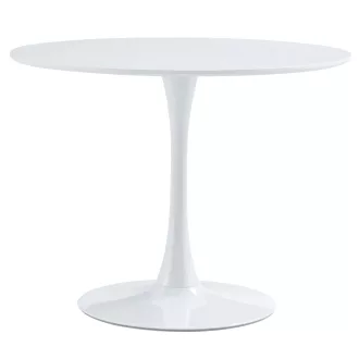   Étkezőasztal, kerek, fehér, matt, átmérő 110 cm, REVENTON NEW