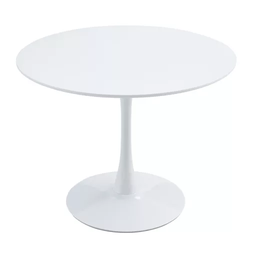 Étkezőasztal, kerek, fehér, matt, átmérő 110 cm, REVENTON NEW
