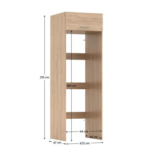Szekrény mosógép és szárítógép fölé, artisan tölgy, JERGI