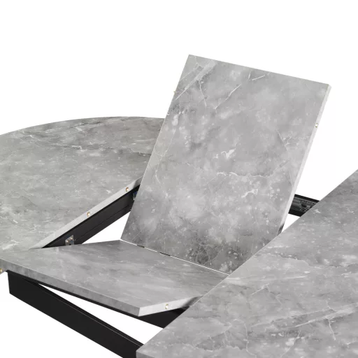 Kihúzható étkezőasztal, beton/fekete, 100x100-140x75 cm, ABERO TYP 1