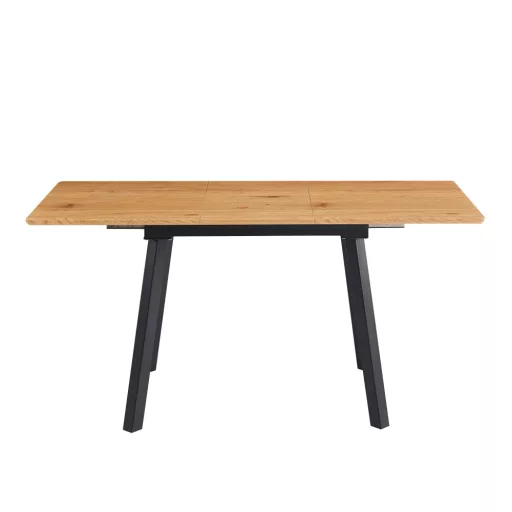 Kihúzható étkezőasztal, 120-160x80 cm, tölgy/fekete, DIRAN