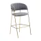 Design bárszék, szürkésbarna Velvet szövet/gold króm arany, DASMIN TYP 2