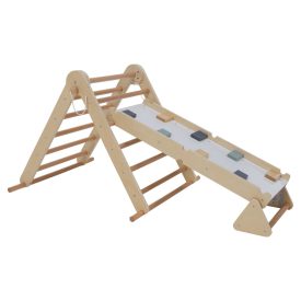   Montessori Pikler-háromszög 3 az 1-ben, természetes/színes, OPRIN