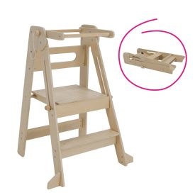   Montessori összecsukható tanulótorony, természetes, URIAN