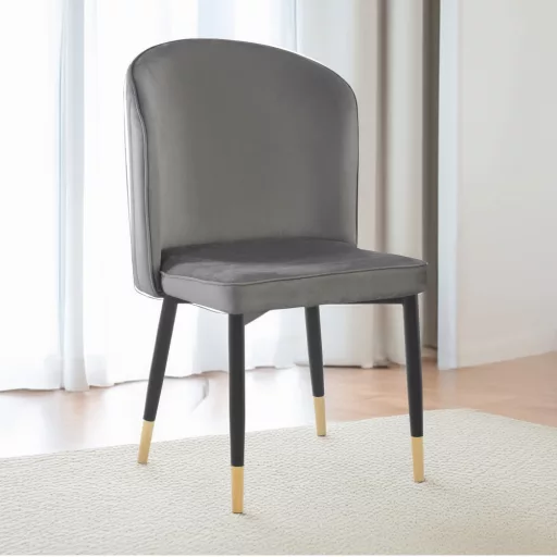 Étkezőszék, szürke Velvet szövet/fekete, UDAJA