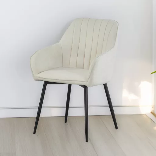 Design fotel, krémszínű/fekete, VAJRO