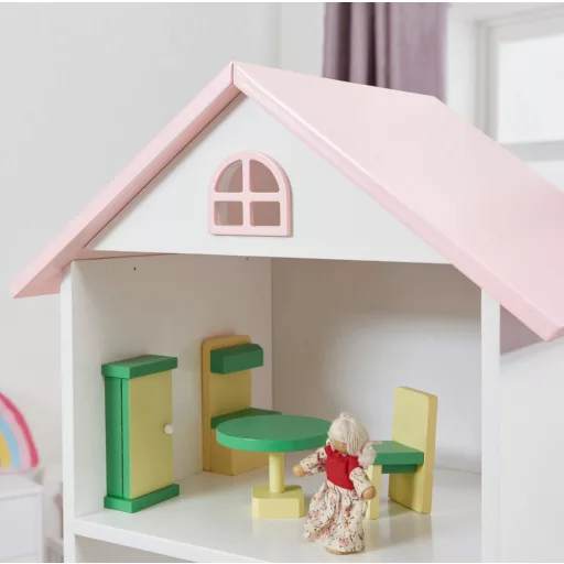 Gyerek könyvespolc, fehér/rózsaszín, MAISON TYP 2