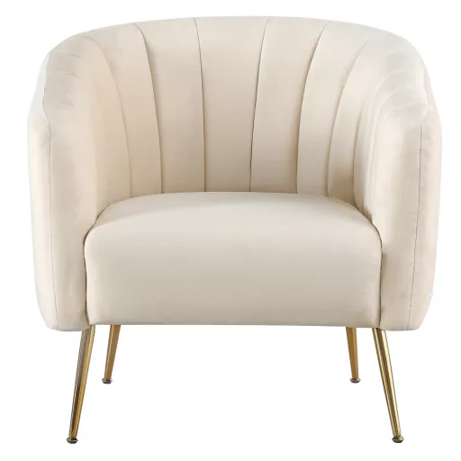 Design fotel, bézs Velvet szövet/gold króm-arany, BAGY