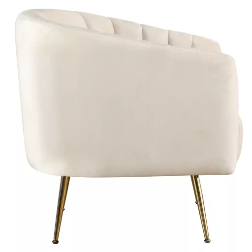 Design fotel, bézs Velvet szövet/gold króm-arany, BAGY