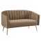 Design kétszemélyes kanapé, barna Velvet szövet/gold króm-arany, BAGY