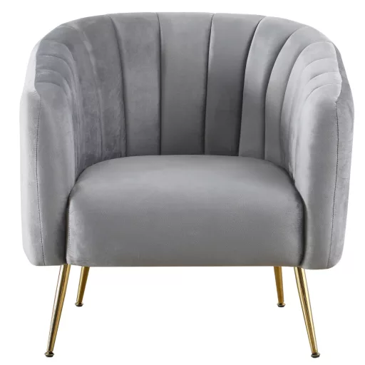 Design fotel, szürke Velvet szövet/gold króm-arany, BAGY