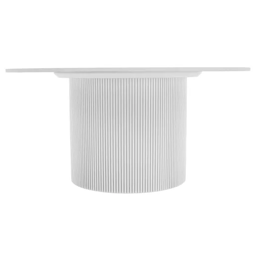 Dohányzóasztal, fehér márvány/MDF, átmérő 80 cm, MAHIR TYP 1