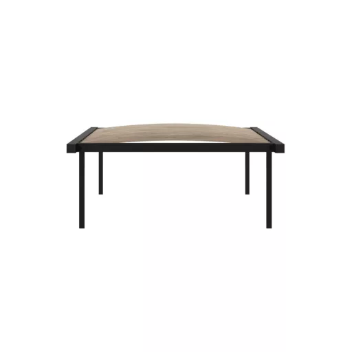 Önálló ágyrács, 90x200, fekete, fém/nyírfa, KENTAK