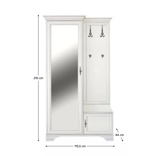 Előszobai szett, alpesi fehér, balos, KENTAK PPK110L
