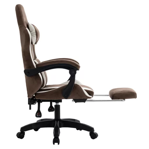 Irodai/gamer szék, barna/fehér, HOSPO