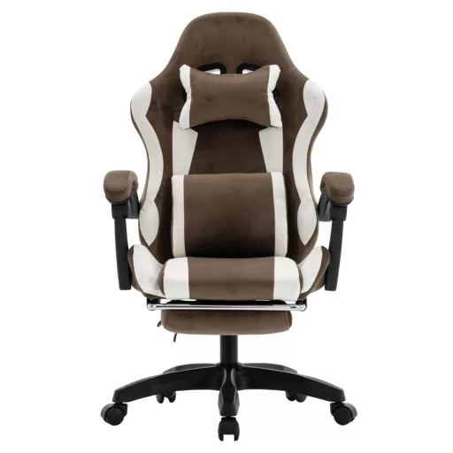 Irodai/gamer szék, barna/fehér, HOSPO