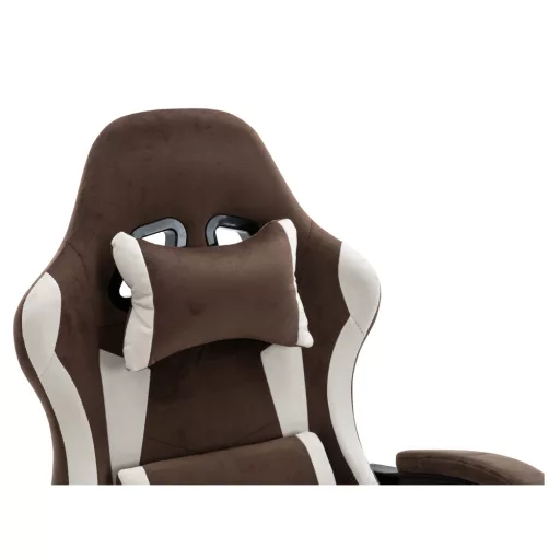 Irodai/gamer szék, barna/fehér, HOSPO